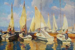 Sailing Day In Newport Beach by Calvin Liang